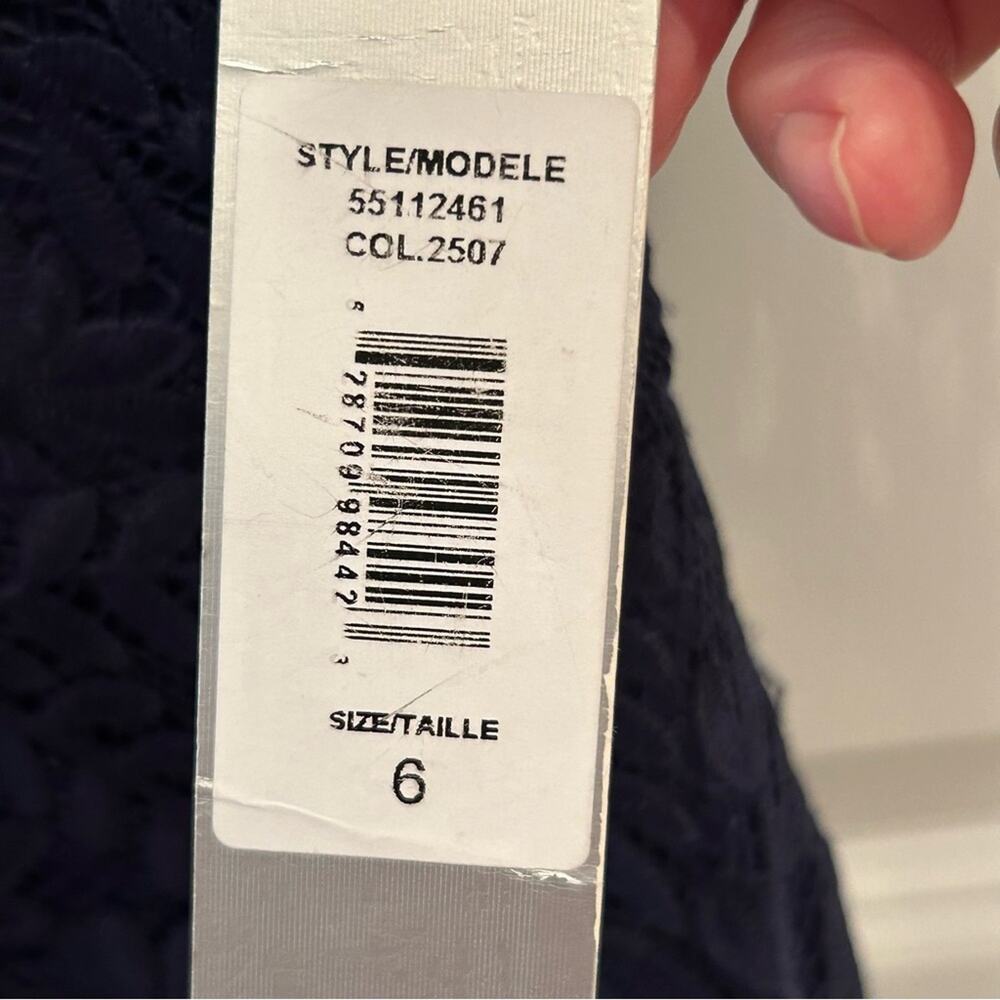 Kay Unger Portia Tea Length Midi Dress in Midnight Blue Size 6 - Picture 12 of 15
